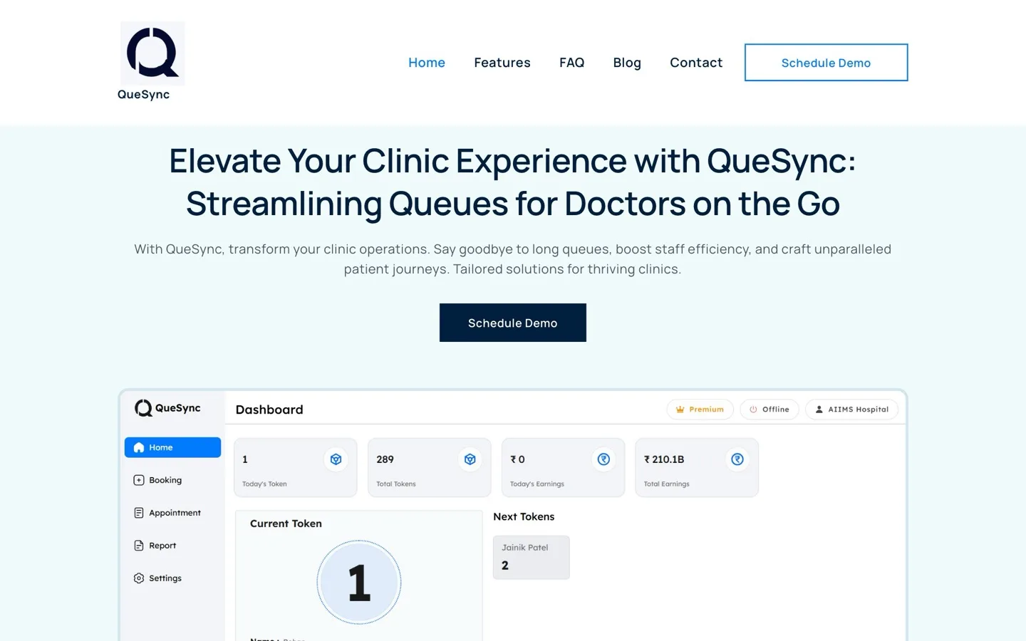 QueSync website